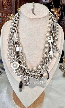 Harley Bruce Choker, Multi-charm Necklace. Statement Necklace. Cosplay Jewelry -